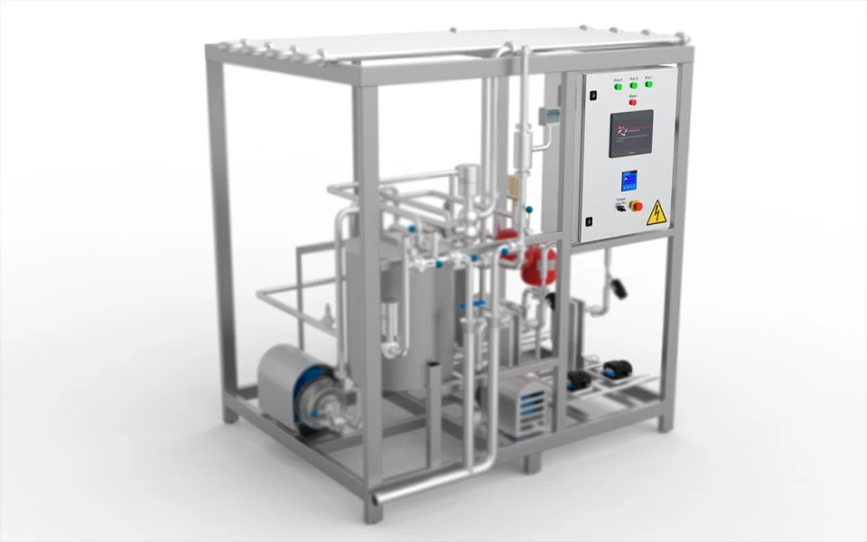 Control cabinet for pasteurization-cooling station